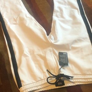 Paige Slim fit white track pants